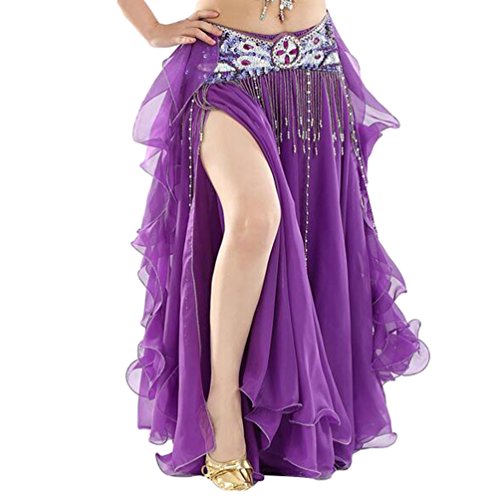 Tenue de danse orientale pour femme débutante et intérmédiaire. Cet  ensemble existe en différentes tailles et couleurs : violet, rose et bleu.  Orné de